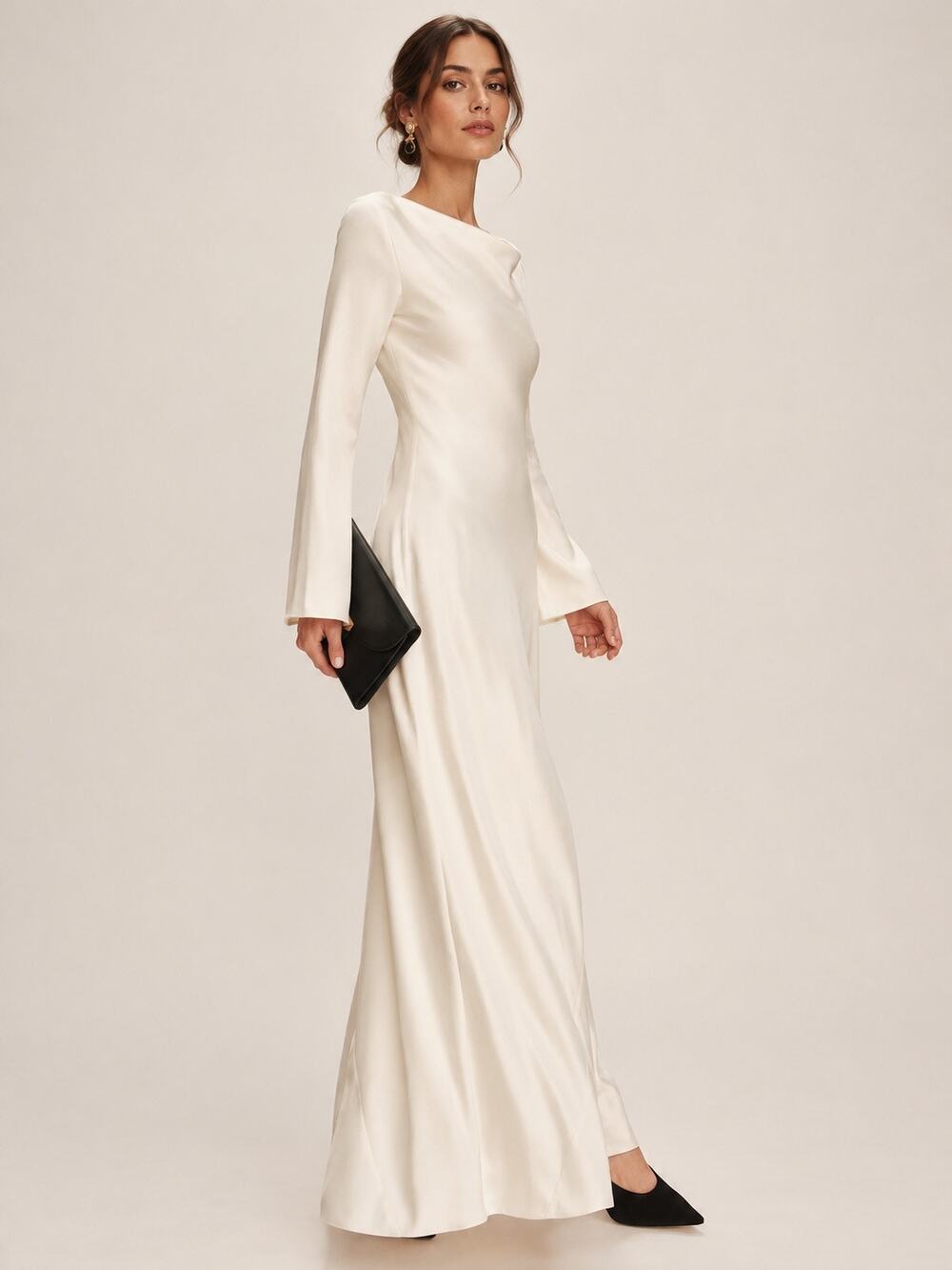 Reformation Ciana Satin Maxi Dress Ivory Fior di Latte Size 4 NWT